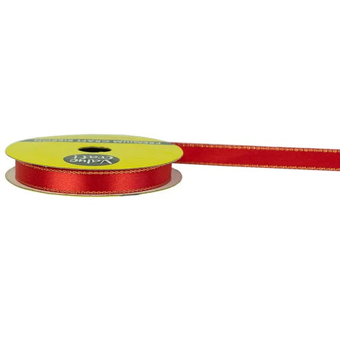 10mm Poly Satin with Metallic Edge Ribbon (available in 8 colours)